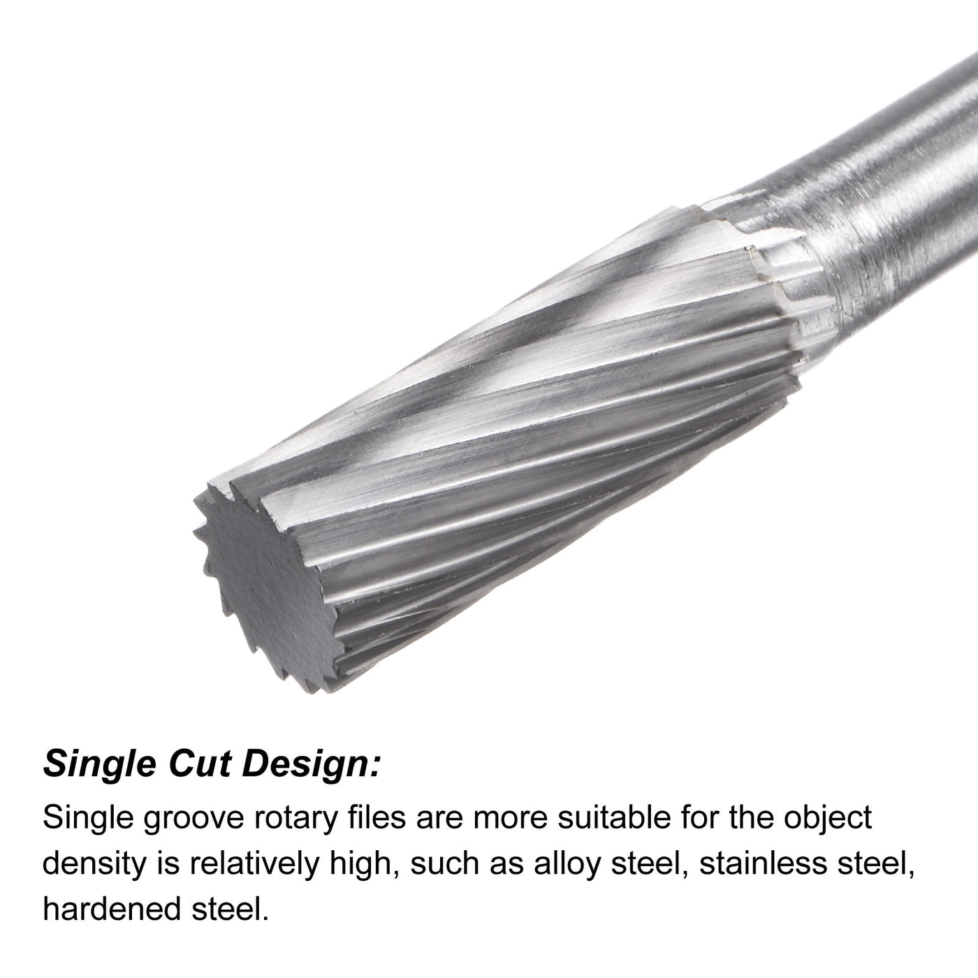 Uxcell Uxcell 10mm x 150mm 6mm Shank Single Cut Cylinder Carbide Tip Rotary Files