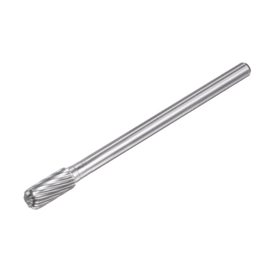 Harfington Uxcell 8mm x 100mm 6mm Shank Single Cut Cylinder with Ball Nose Carbide Tip Rotary File