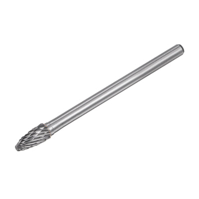 Harfington Uxcell 8mm x 100mm 6mm Shank Double Cut Tree with Ball Nose Carbide Tip Rotary Files