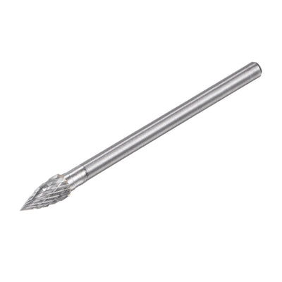 Harfington Uxcell 8mm x 100mm 6mm Shank Double Cut Tree with Pointed Nose Carbide Tip Rotary Files