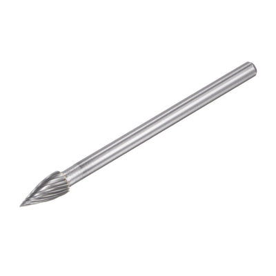 Harfington Uxcell 10mm x 100mm 6mm Shank Single Cut Tree with Pointed Nose Carbide Tip Rotary File