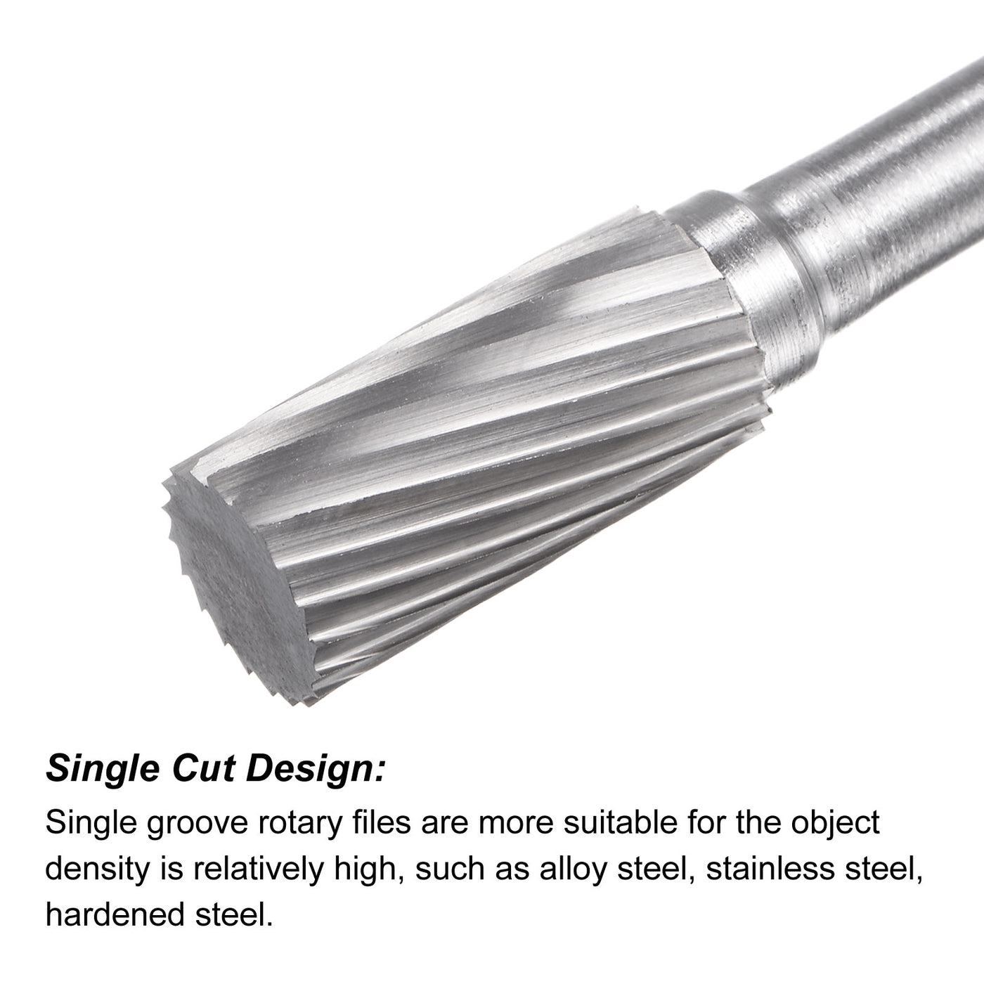 uxcell Uxcell 10mm x 150mm 6mm Shank Single Cut Cylinder Carbide Tip Rotary Files