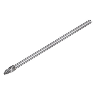 Harfington Uxcell 8mm x 160mm 6mm Shank Double Cut Tree with Ball Nose Carbide Tip Rotary Files