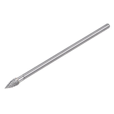 Harfington Uxcell 8mm x 150mm 6mm Shank Double Cut Tree with Pointed Nose Carbide Tip Rotary Files
