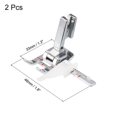 Harfington High Shank Adjustable Guide Sewing Machine Foot Zinc Alloy Presser Foot, 2Pcs