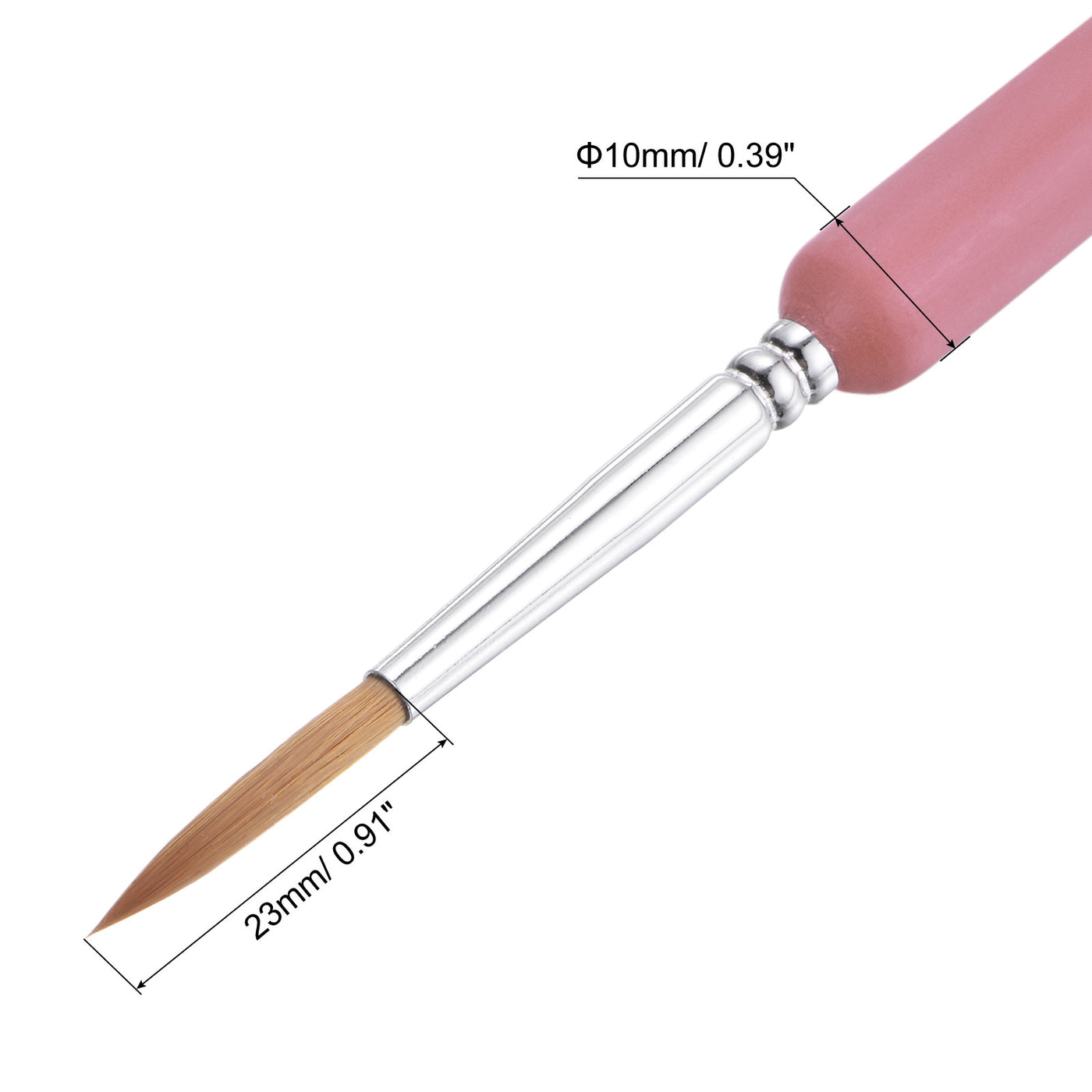 uxcell Uxcell Detailing Paint Brush 0.91" Bristle Length with Pink Wood Handle 2Pcs