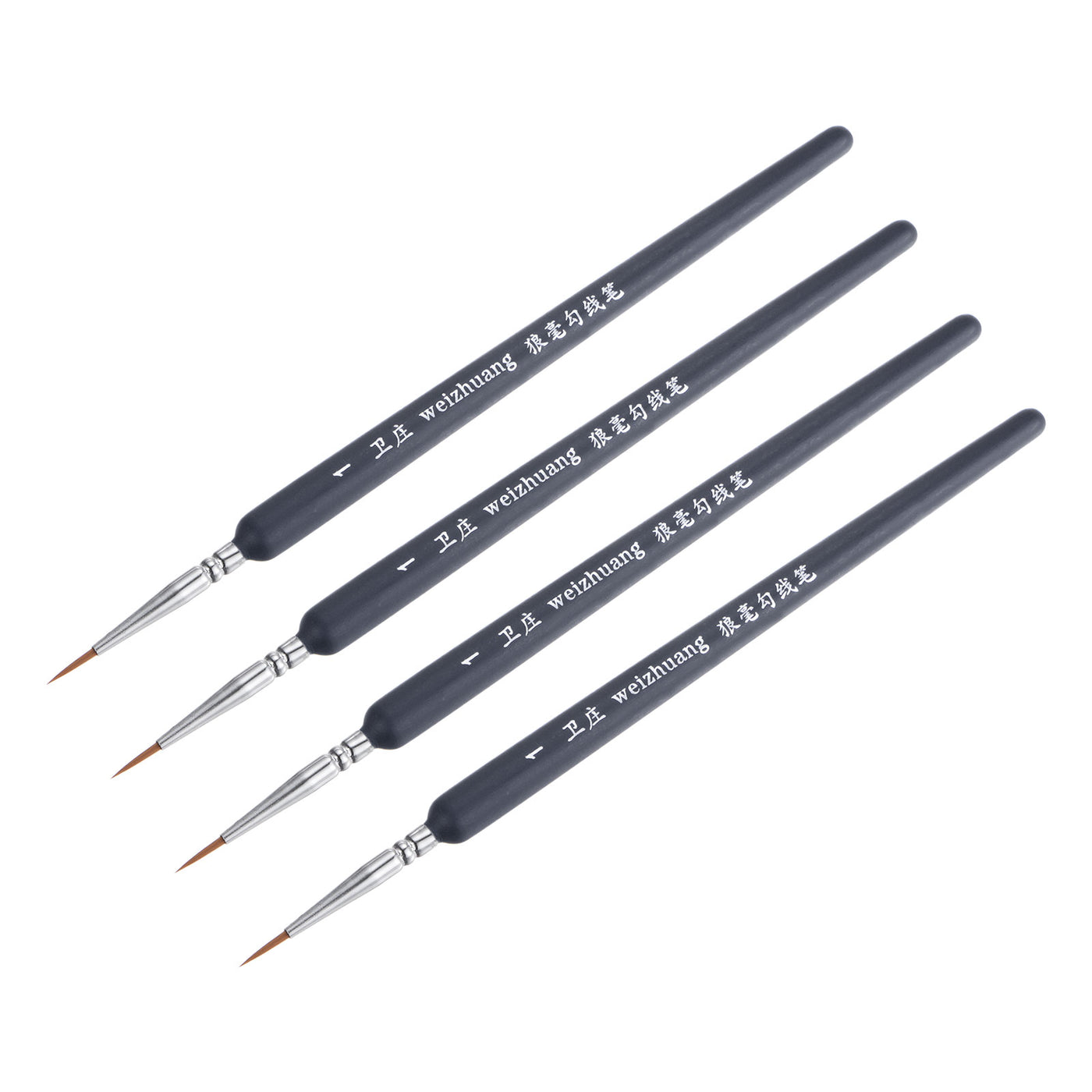 uxcell Uxcell Detailing Paint Brush 0.39" Bristle Length with Dark Blue Wood Handle 4Pcs