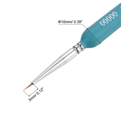 Harfington Uxcell Detailing Paint Brush 0.12" Bristle Length with Blue Wood Handle 4Pcs
