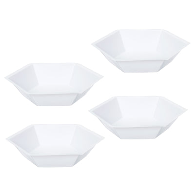 Harfington Hexagonal Weigh Boats, 4 Pack Plastic Large Scale Trays Powder Dispenser for Weighing Mixing, White