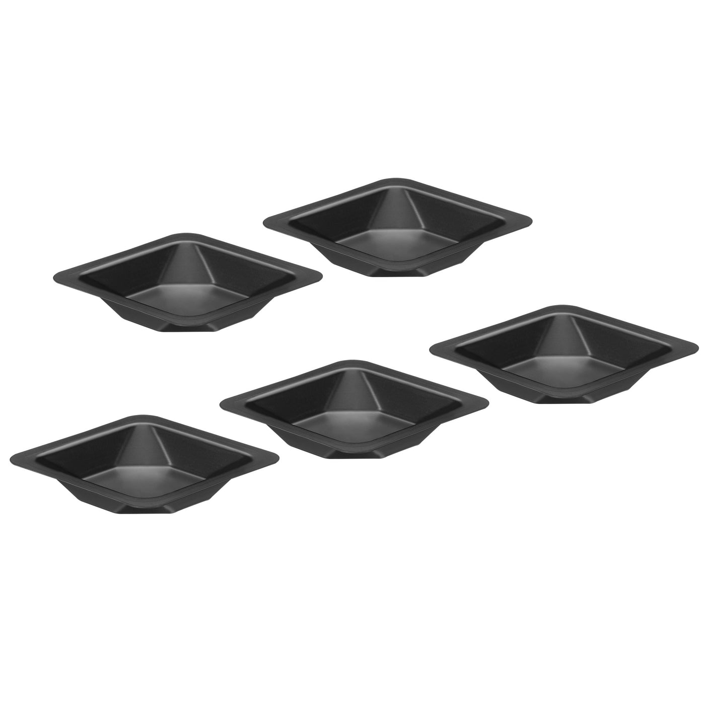 Harfington Square Weigh Boats, 5 Pack Plastic Small Scale Trays Powder Dispenser for Weighing Mixing, Black