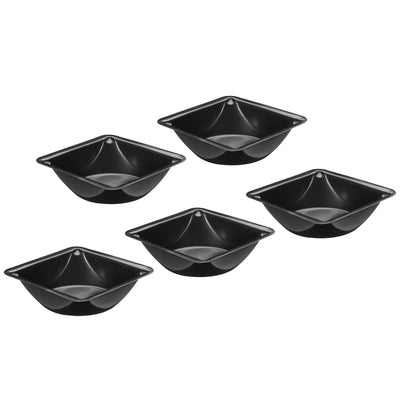 Harfington Square Weigh Boats, 5 Pack Plastic Medium Scale Trays Powder Dispenser for Weighing Mixing, Black