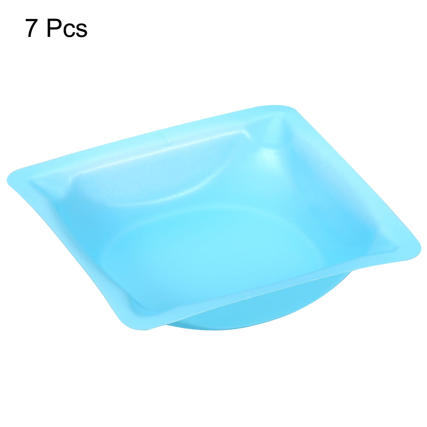 Harfington Square Weigh Boats, 7 Pack Plastic Small Scale Trays Powder Dispenser for Weighing Mixing, Blue