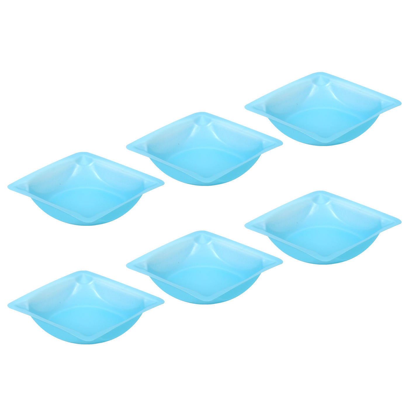 Harfington Square Weigh Boats, 7 Pack Plastic Small Scale Trays Powder Dispenser for Weighing Mixing, Blue