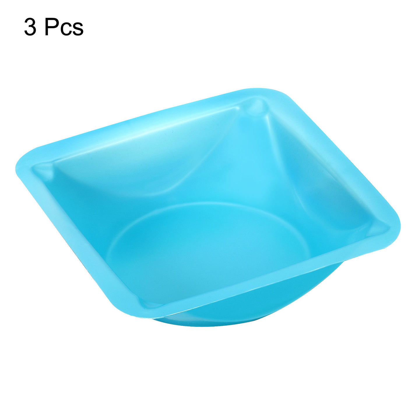 Harfington Square Weigh Boats, 3 Pack Plastic Medium Scale Trays Powder Dispenser for Weighing Mixing, Blue