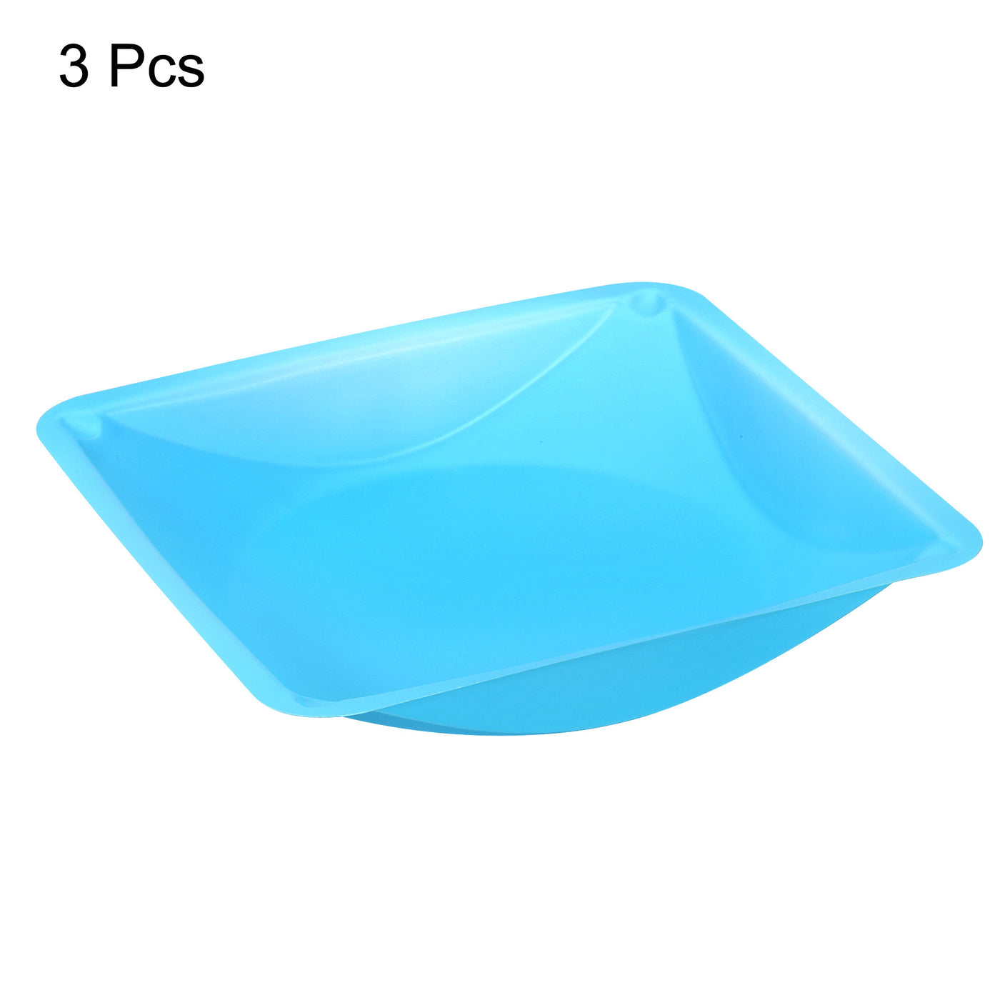 Harfington Square Weigh Boats, 3 Pack Plastic Large Scale Trays Powder Dispenser for Weighing Mixing, Blue