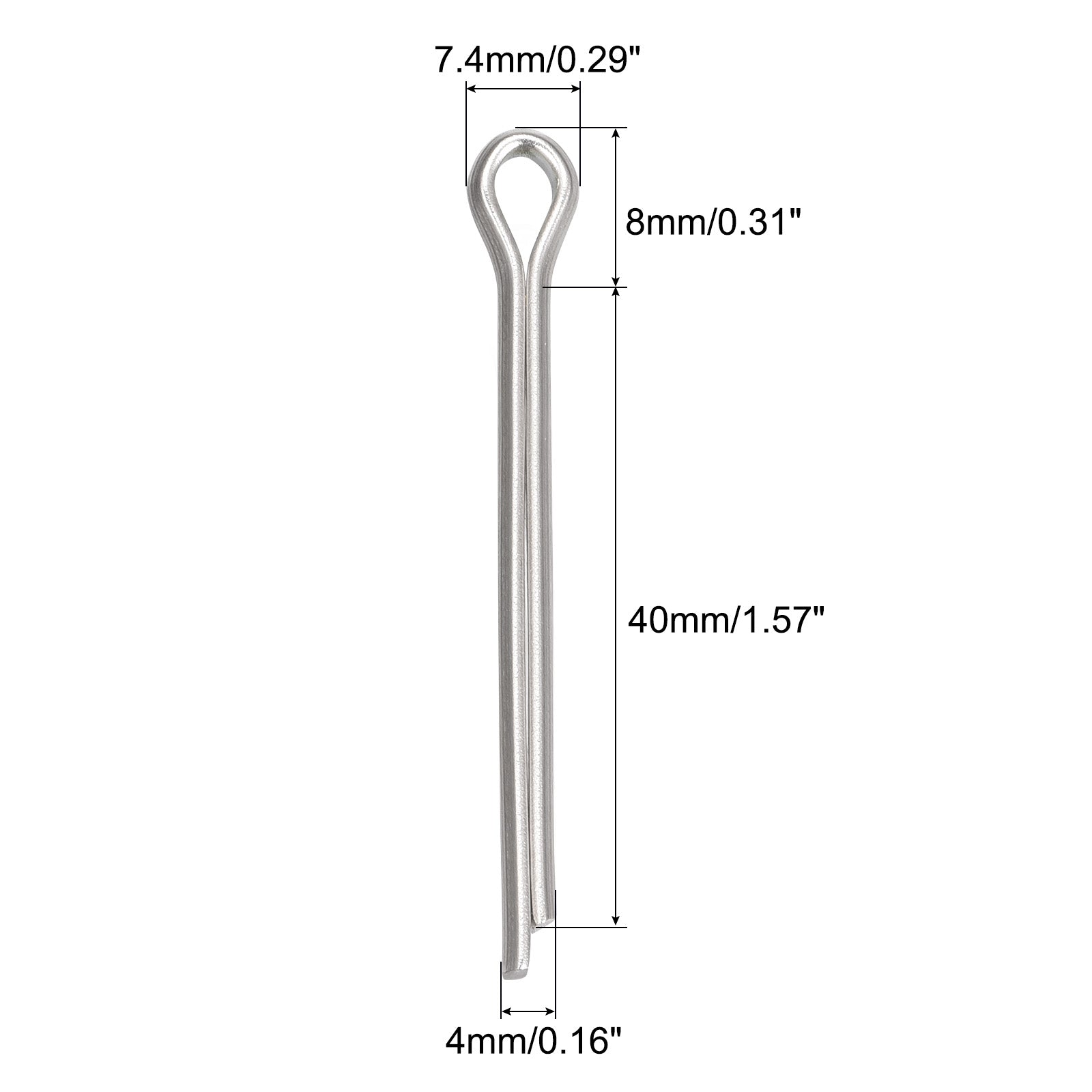 Uxcell Split Cotter Pin, 4mm x 40mm 316 Stainless Steel Clip Fastener ...