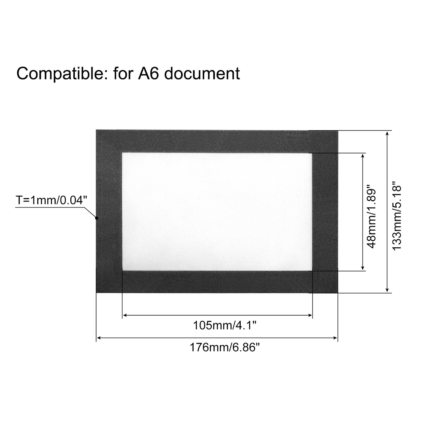 Harfington Document Sign Holder Pockets Self Adhesive Magnets A6 4.1x5.9inch Black 2pcs