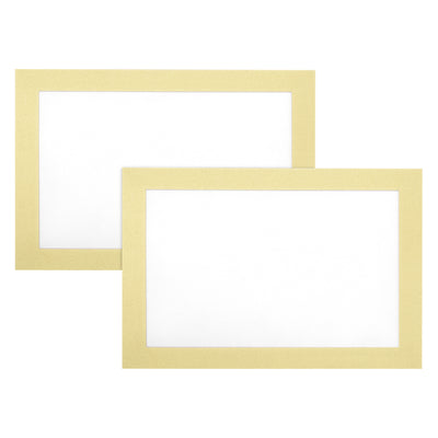 Harfington Document Sign Holder Pockets Self Adhesive Magnets A5 5.8x8.3inch Gold Tone 4pcs