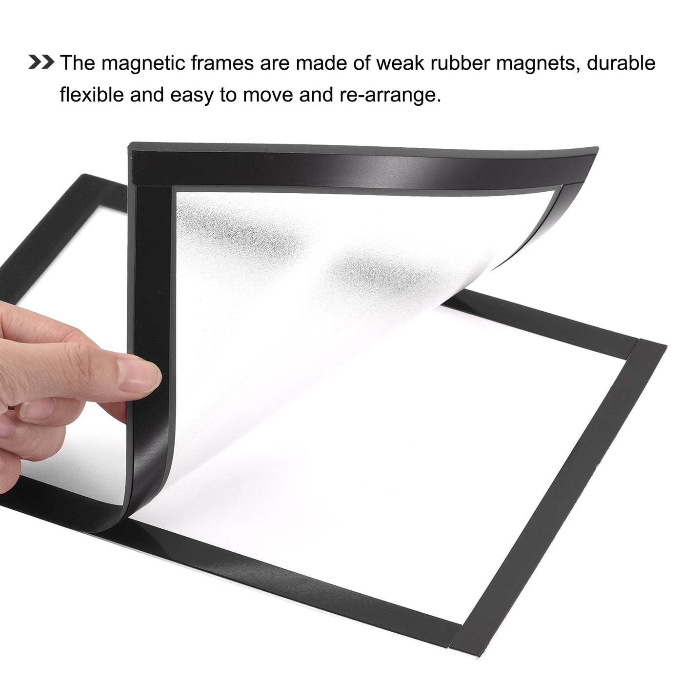 Harfington Document Sign Holder Pockets Self Adhesive Magnets A3 16.5x11.8inch Black 2pcs