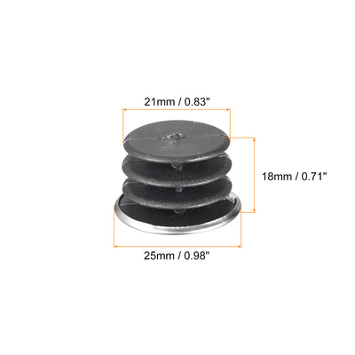 Harfington Post End Cap Cover, 10pcs 25mm Fence Post Cap Round Tube Cover Insert, 21x18mm