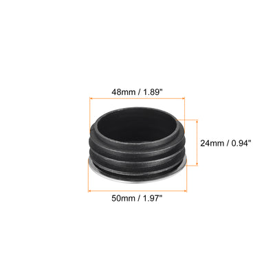 Harfington Post End Cap Cover, 4pcs 50mm Fence Post Cap Round Tube Cover Insert, 48x24mm