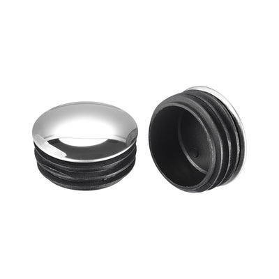 Harfington Post End Cap Cover, 4pcs 50mm Fence Post Cap Round Tube Cover Insert, 48x24mm