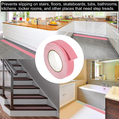Harfington 1.2" x 32.8 Ft Anti Slip Grip Tape, Non-Slip Traction Tape for Stairs, Pink