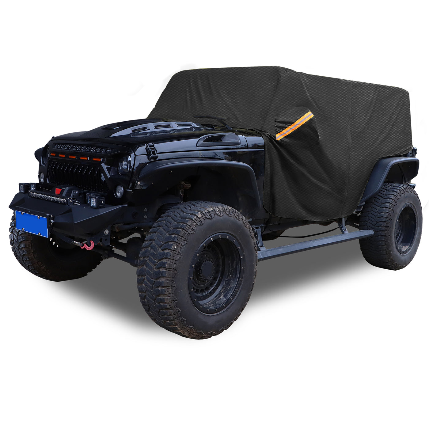 X AUTOHAUX SUV Car Cover Cab Cover Fit for Jeep Wrangler JK JL Hardtop 2 Door 2007-2021 Outdoor Sun Dust Wind Snow Protection 210D Oxford with Driver Door Zipper