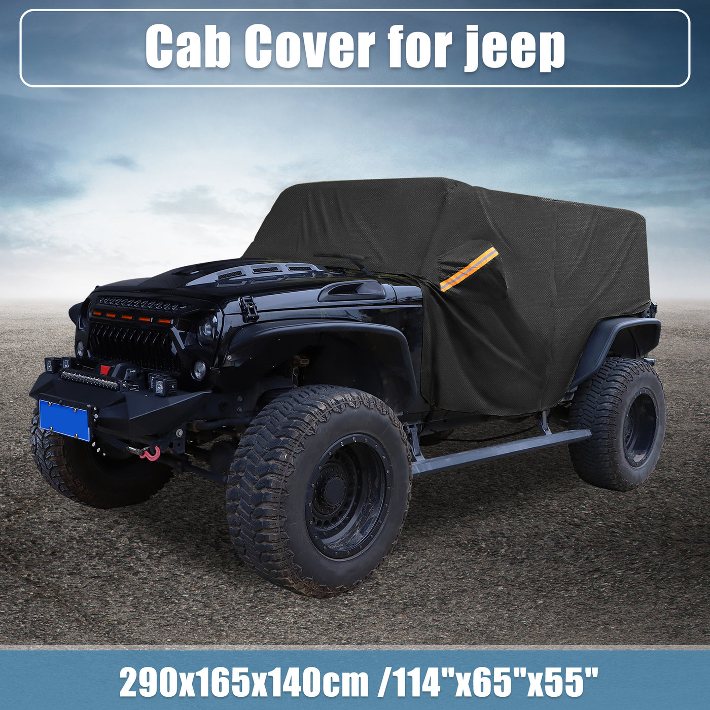 X AUTOHAUX SUV Car Cover Cab Cover for Jeep Wrangler JK JL Hardtop 4 Door 2007-2021 Outdoor Sun Dust Snow Protection 210D Oxford with Driver Door Zipper