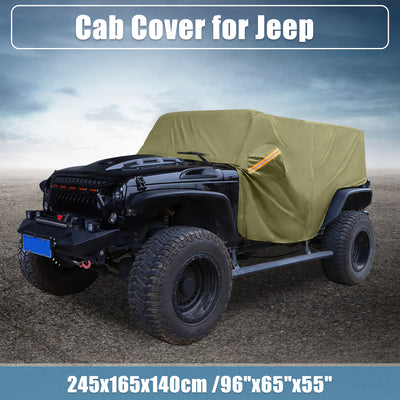Harfington SUV Car Cover Cab Cover Fit for Jeep Wrangler JK JL Hardtop 2 Door 2007-2021 Outdoor Sun Dust Wind Snow Protection 210D Oxford with Driver Door Zipper