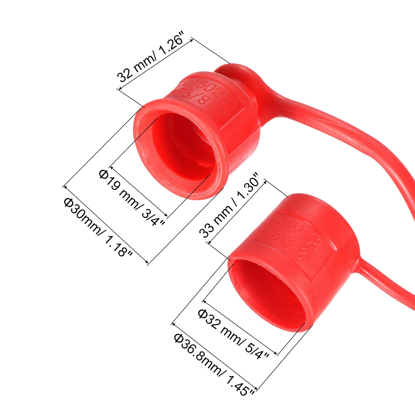 Dust Cap and Plug Kit, 3 Set 3/4x5/4" ID PVC Connector Protection Sleeve Covers for Flat Face