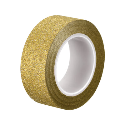 Harfington Glitter Tape, Decorative Craft Tape Self Adhesive Stick 1.5cmx10m Gold Tone