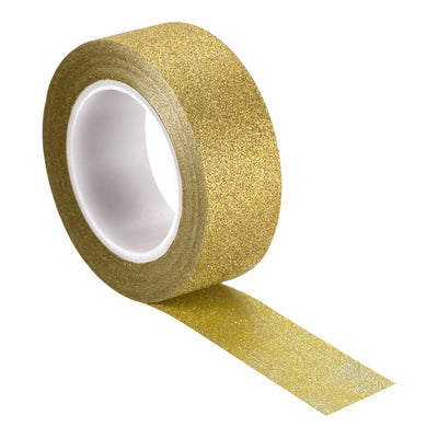 Harfington Glitter Tape, Decorative Craft Tape Self Adhesive Stick 1.5cmx10m Gold Tone