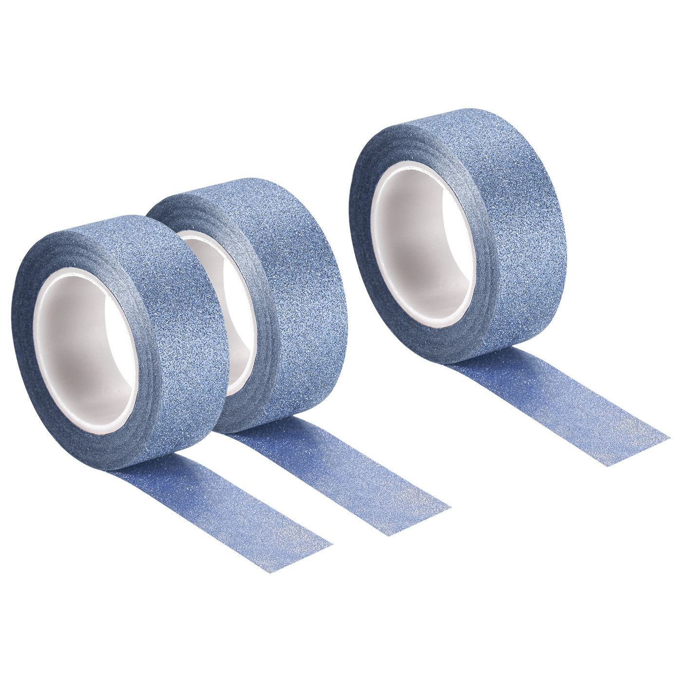 Harfington Glitter Tape, Decorative Craft Tape Self Adhesive Stick 1.5cmx10m Blue 3Pcs