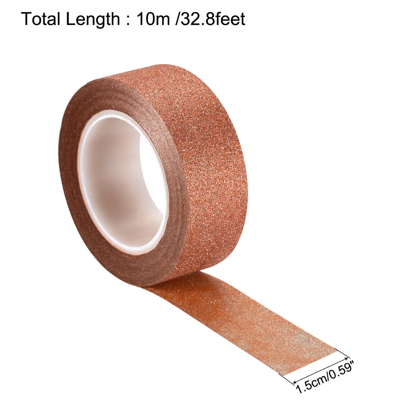 Harfington Glitter Tape, Decorative Craft Tape Self Adhesive Stick 1.5cmx10m Orange