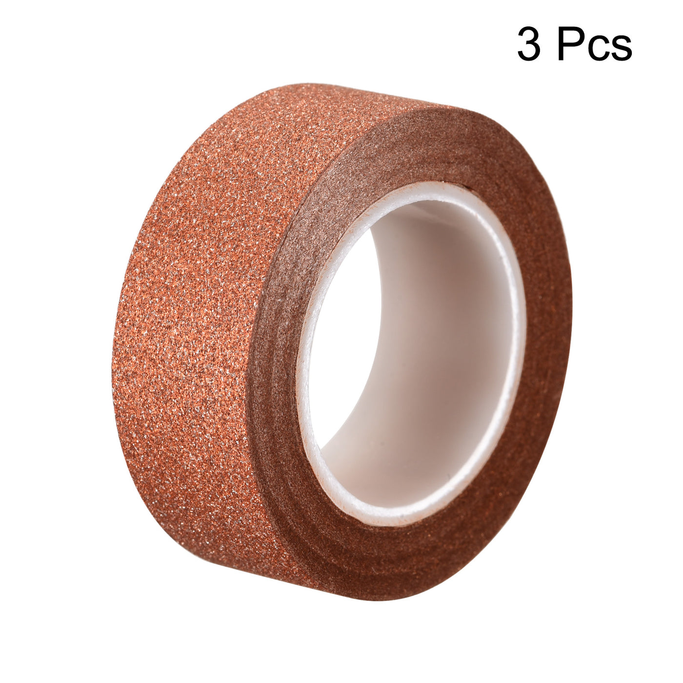 Harfington Glitter Tape, Decorative Craft Tape Self Adhesive Stick 1.5cmx10m Orange 3Pcs