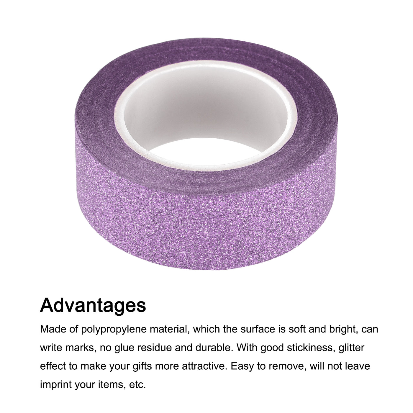 Harfington Glitter Tape, Decorative Craft Tape Self Adhesive Stick 1.5cmx10m Pink 3Pcs