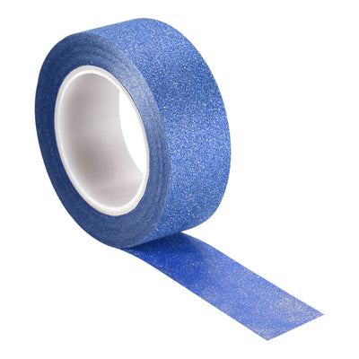 Harfington Glitter Tape, Decorative Craft Tape Self Adhesive Stick 1.5cmx10m Deep Blue