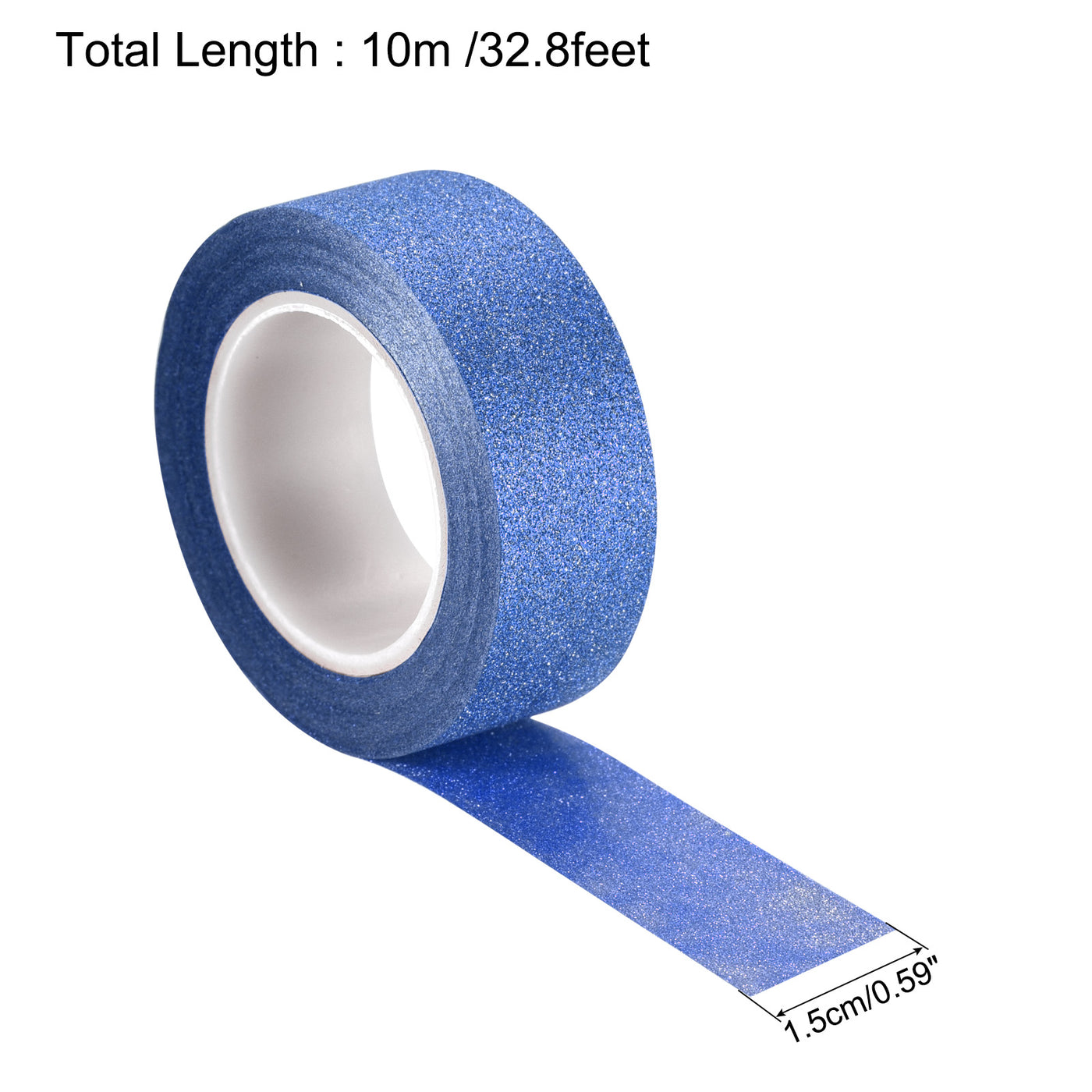 Harfington Glitter Tape, Decorative Craft Tape Self Adhesive Stick 1.5cmx10m Deep Blue 3Pcs