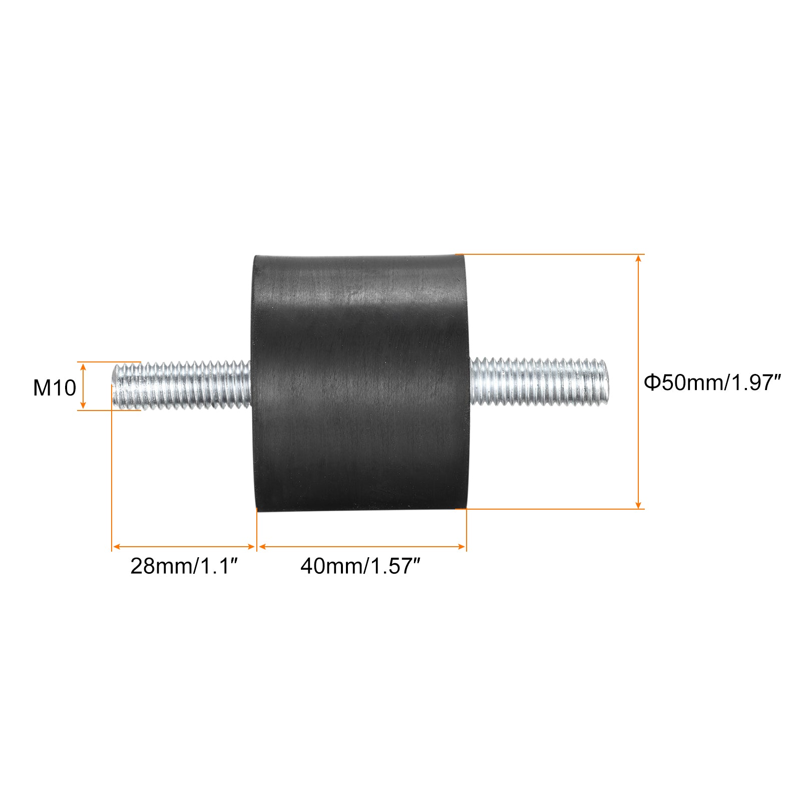 Uxcell Rubber Mounts 2pcs M10x28mm Male Vibration Isolator Shock ...