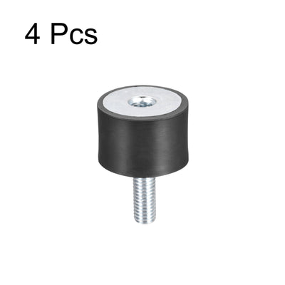Harfington Uxcell Rubber Mount 4pcs M8 Male/Female Vibration Isolator Shock Absorber, D30mmxH20mm