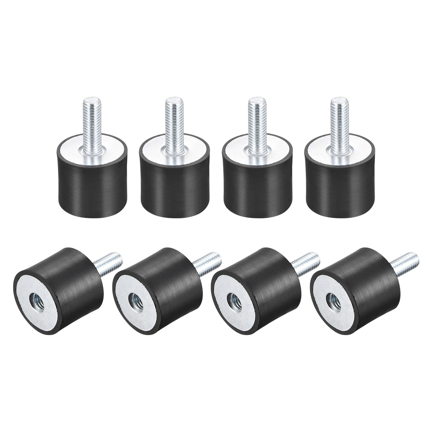 uxcell Uxcell Rubber Mount 8pcs M8 Male/Female Vibration Isolator Shock Absorber, D30mmxH25mm
