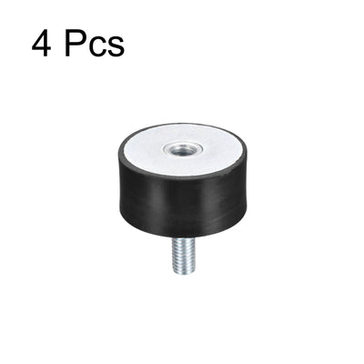 Harfington Uxcell Rubber Mount 4pcs M8 Male/Female Vibration Isolator Shock Absorber, D40mmxH20mm
