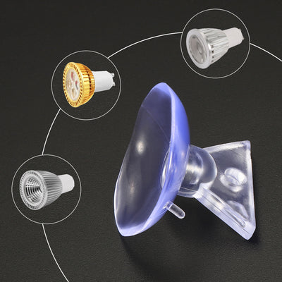 Harfington Bulb Changers, 35mm Dia. Suction Cup Light Lamp Replacing Tools for GU10 MR16 Bulbs, Black Clear PVC, 2 Set