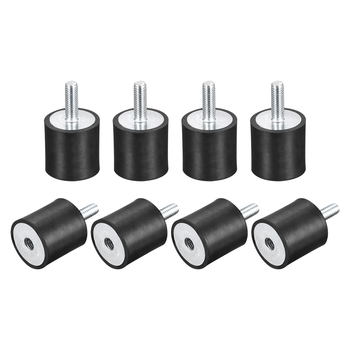 uxcell Uxcell Rubber Mounts 8pcs M6 Male/Female Vibration Isolator Shock Absorber D25mmxH25mm