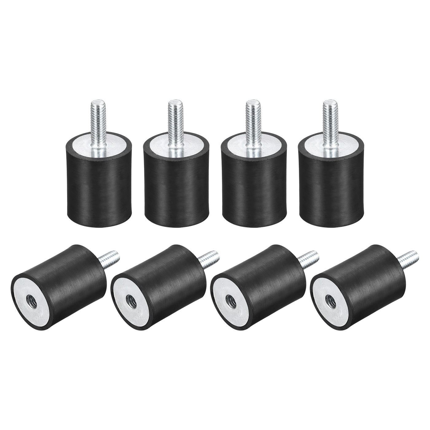 uxcell Uxcell Rubber Mounts 8pcs M6 Male/Female Vibration Isolator Shock Absorber D25mmxH30mm