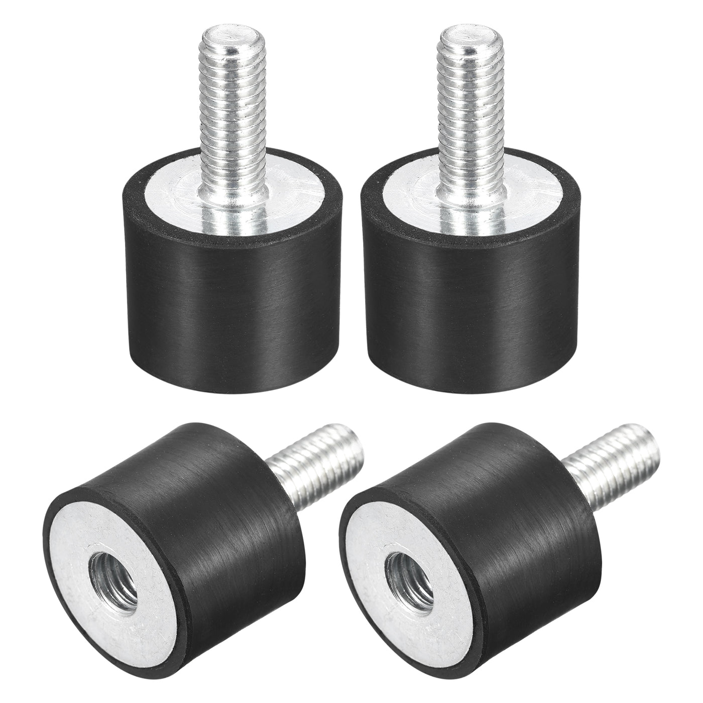 uxcell Uxcell Rubber Mounts 4pcs M8 Male/Female Vibration Isolator Shock Absorber D25mmxH20mm