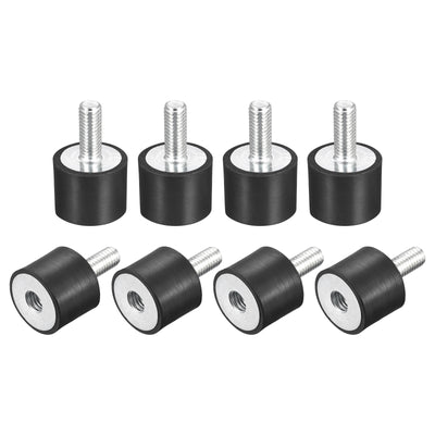 uxcell Uxcell Rubber Mounts 8pcs M8 Male/Female Vibration Isolator Shock Absorber D25mmxH20mm
