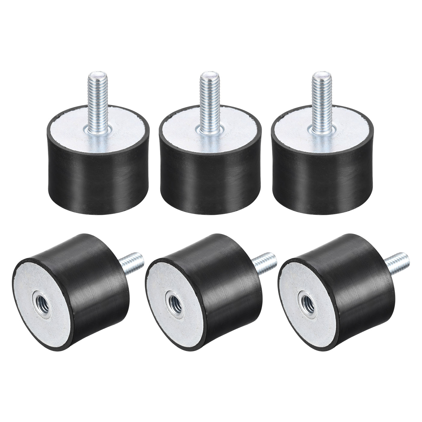 uxcell Uxcell Rubber Mounts 6pcs M8 Male/Female Vibration Isolator Shock Absorber D40mmxH30mm