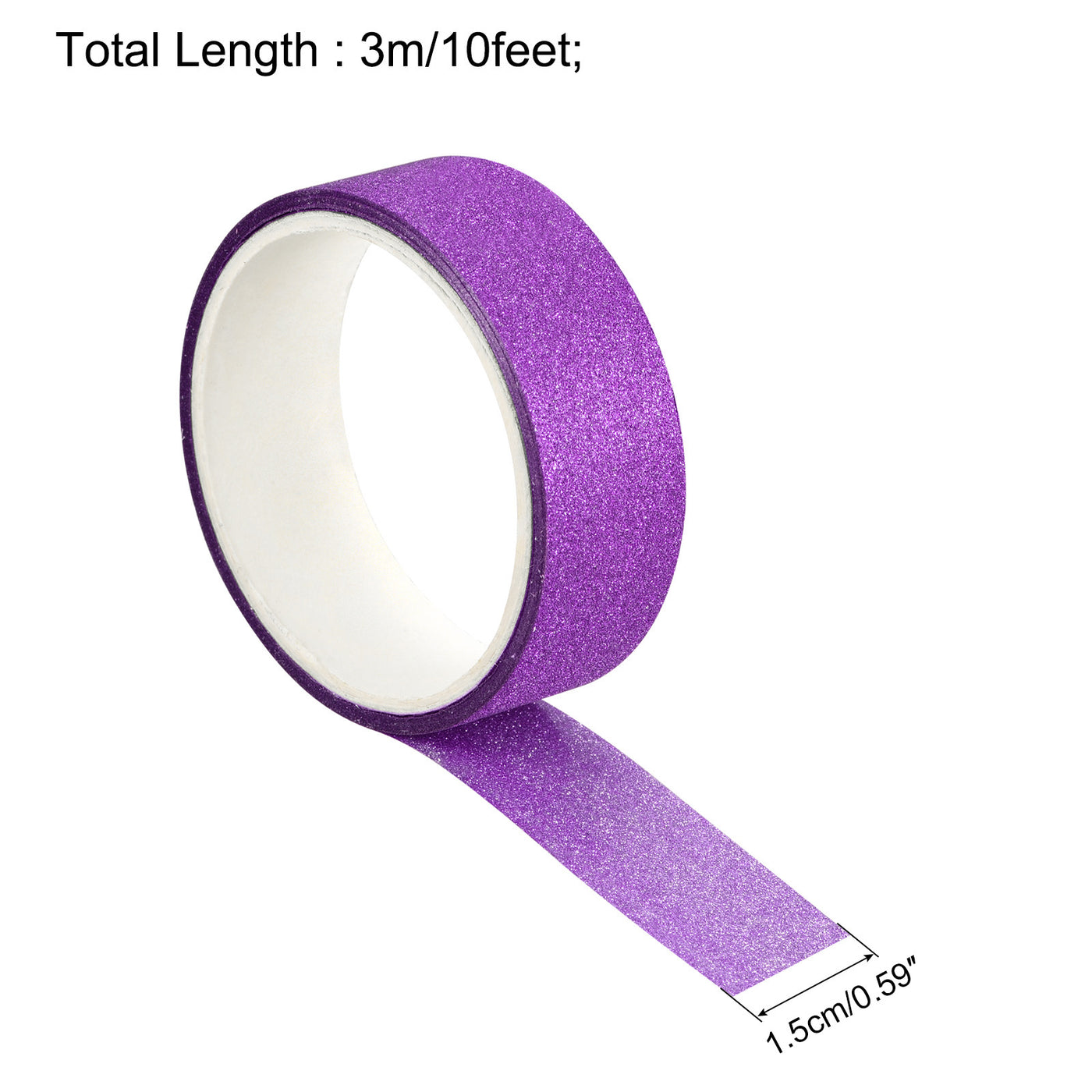 Harfington Glitter Tape, Decorative Craft Tape Purple 1.5cm x 3 M Pack of 3